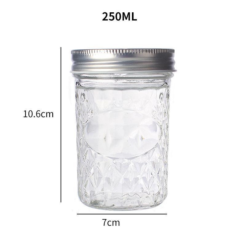 Barattolo ermetico in vetro a forma di diamante per marmellata e yogurt
