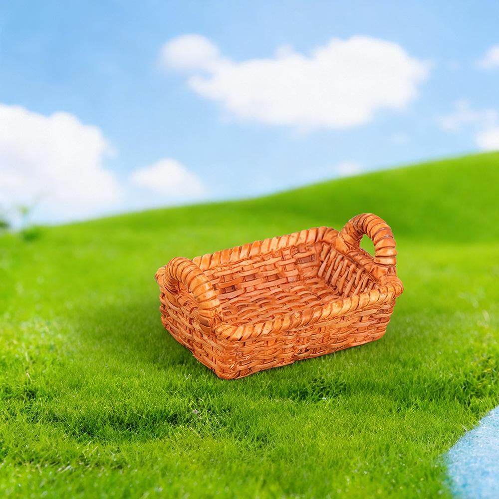 Mini Faux Woven Basket Tray for DIY Craft Decoration