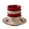 French Rose Engagement Dinnerware Set: Wedding & Housewarming Gift for Newlyweds