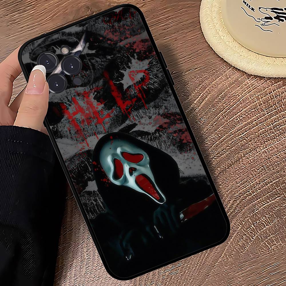 Ghost Face Art Scream Phone Case For IPhone 16 17 Air 15 14 13 12 11 Pro Max 16E Plus Fundas