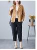 Women's 2024 Spring/Autumn Cotton-Linen Loose Casual Blazer - Plus Size, Long Sleeve, Short Jacket