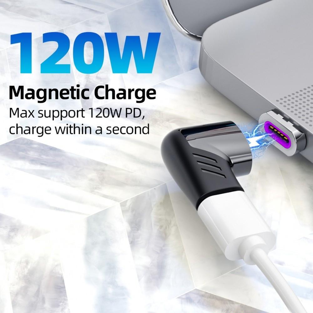 120W Power USB Type C Magnetic Adapter USB C To Type C Elbow Magnetic Adapter  Power Delivery