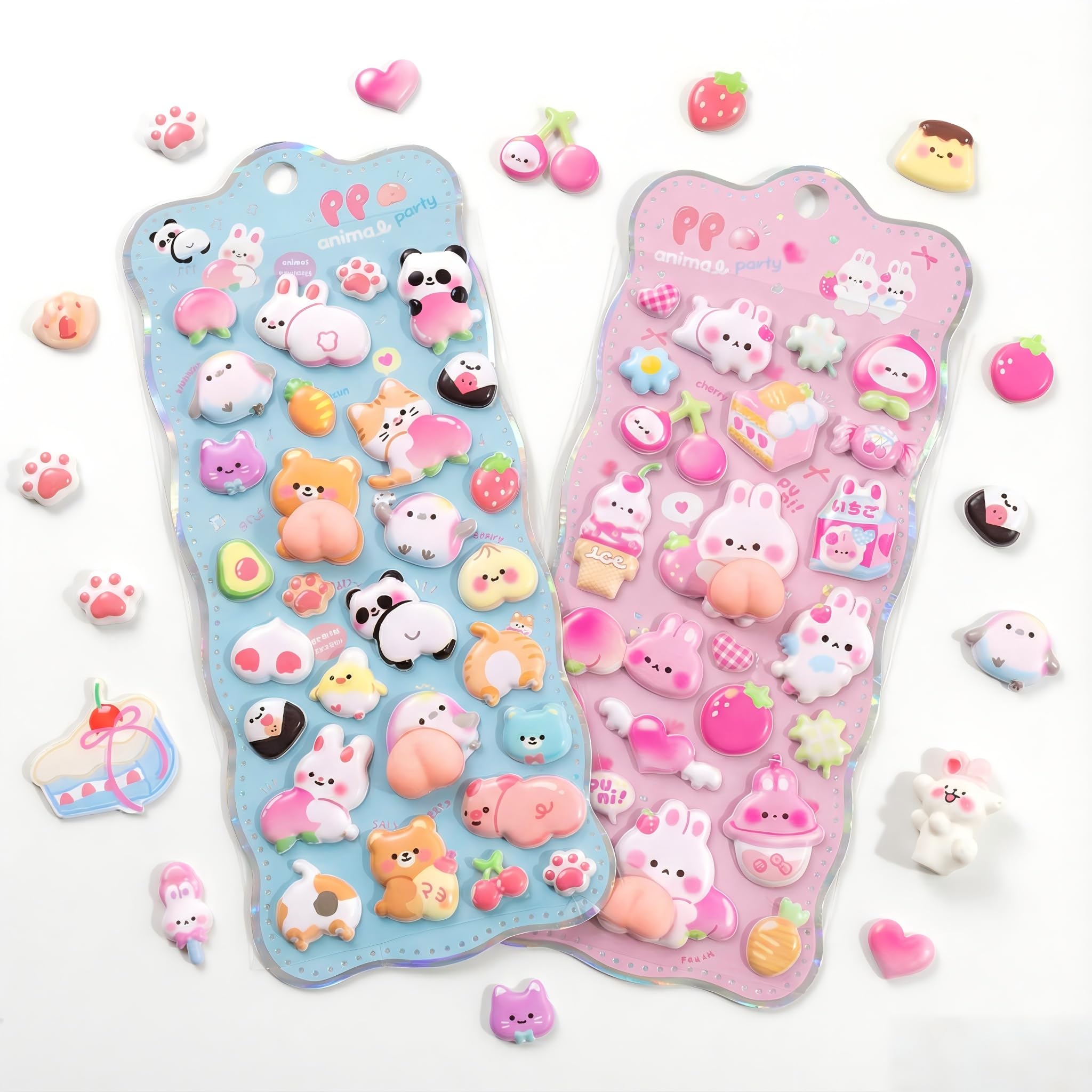 

Ocukly Seal 2-Piece Set 3D Soft PVC Manga Style Reward Seal Decoration Girl-Friendly Planner Notebook Smartphone Water Bottle Relief Sticker