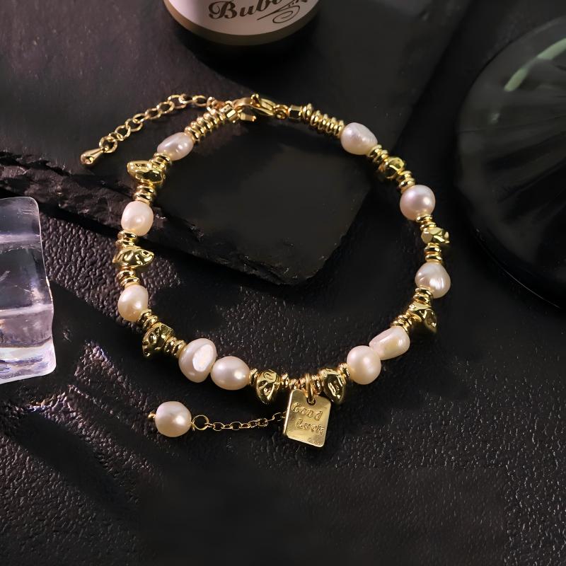 Original Design Natural Pearl Chain Bracelet, Light Luxury Style, Versatile, High-end Bangle, Hand Accessory