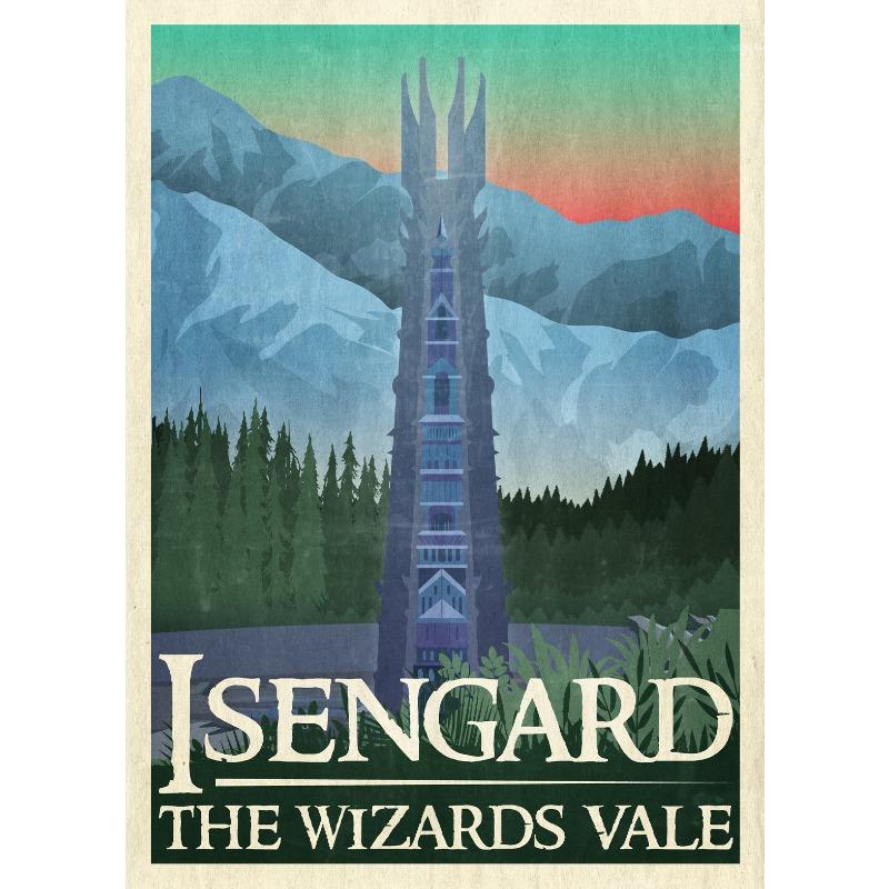 Abstract Ring Art Retro Travel Poster Canvas Painting Vintage Film Mordor Castle Lord Magic Wall Prints Room Home Decor Picture