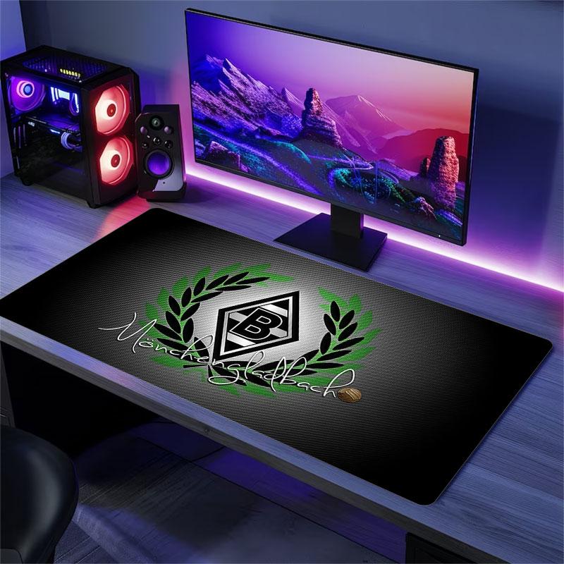 Borussia Mönchengladbach Mauspads, Große Gaming-Schreibtischmatte, Rutschfestes XXL-Mauspad für Laptop & Tablet, Mini-PC-Spielmatte mit Genähten Kanten
