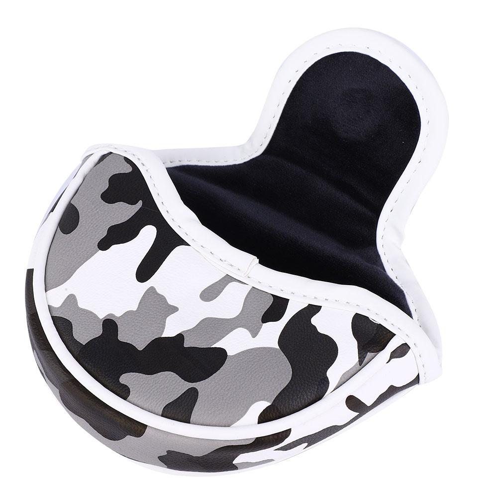 PU Leather Camouflage Semicircular Waterproof Magnetic Buckle Golf Putter Head Cover Club Headcovers
