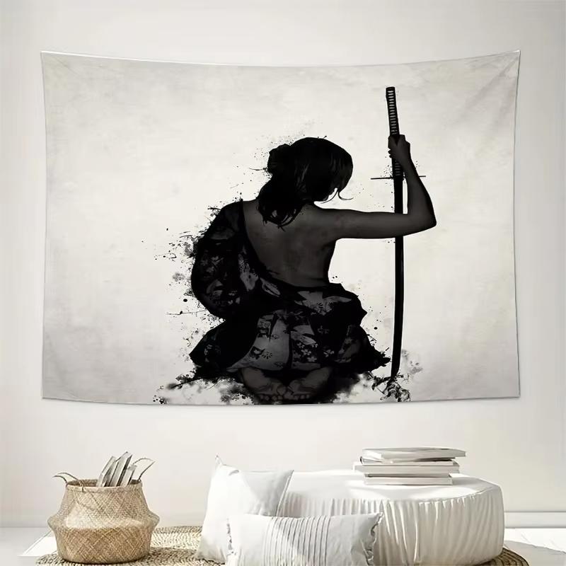 

Anime Samurai Tapestry, Japanese Warrior Wall Art for Living Room Bedroom Aesthetic Home Decor 40x60cm