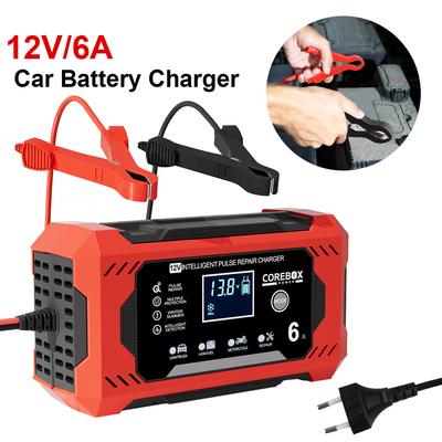 12V Automotive Battery Chargers 6A Digital Intelligent Pulse Repair For Lead Acid Batteries Charging Storage Cell Car Chargers