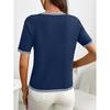 Summer Women's Pullover Short Sleeved Round Neck Short Sleeved Striped Knitted Sweater Shirt