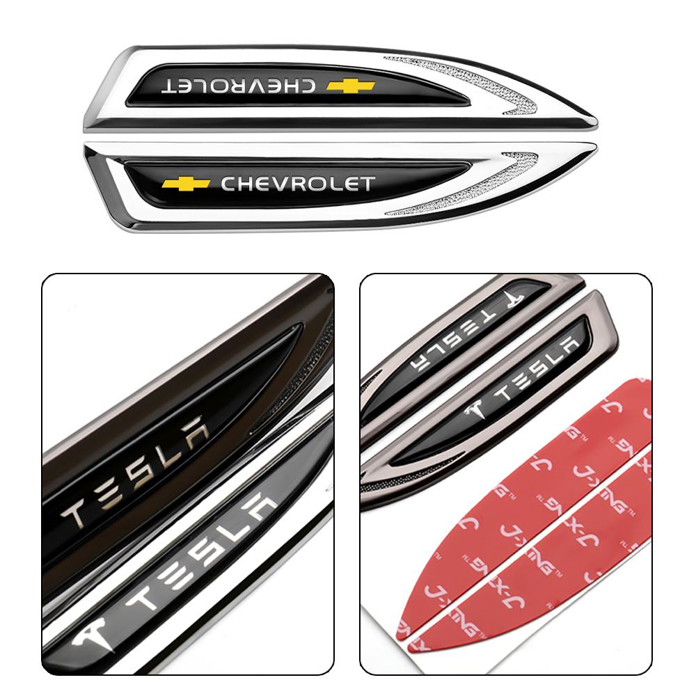 Car Accessories 3D Metal Logo Side Body Fender Sticker Auto Decoration For Chevrolet Captiva Lacetti Aveo Cruze Malibu XL Camaro