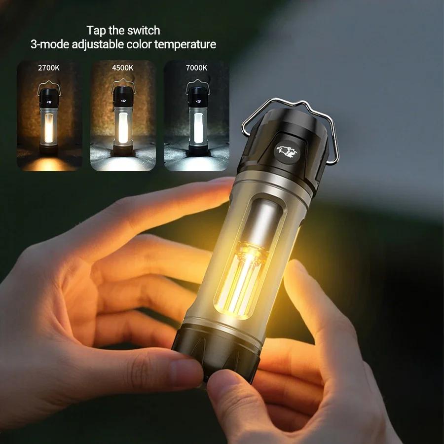 Multi Functional Camping Light Outdoor LED Night light with Hook Magnet Type C Rechargeable Flashlight Waterproof Travel Light