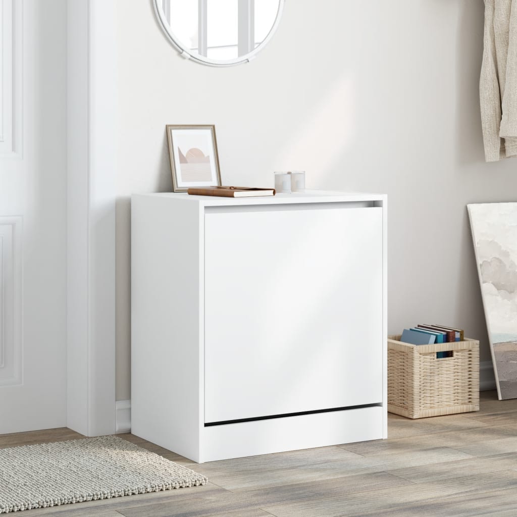 Vidaxl Shoe Cabinet, White, 60X42X69 Cm, Wood-Based Material
