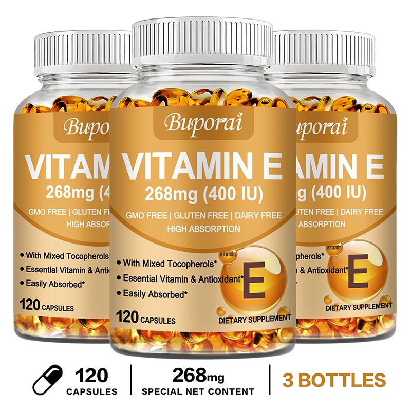 Buporai 268 Mg Vitamin E Capsules - Antioxidant - Skin Health