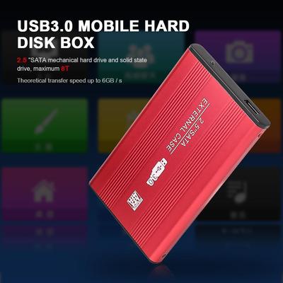 USB SATA3.0 Festplattengehäuse Mobilgehäuse Hülle Aluminium 2,5 Zoll HDD SSD Box HDD Gehäuse mit USB-Kabel Tasche Neu