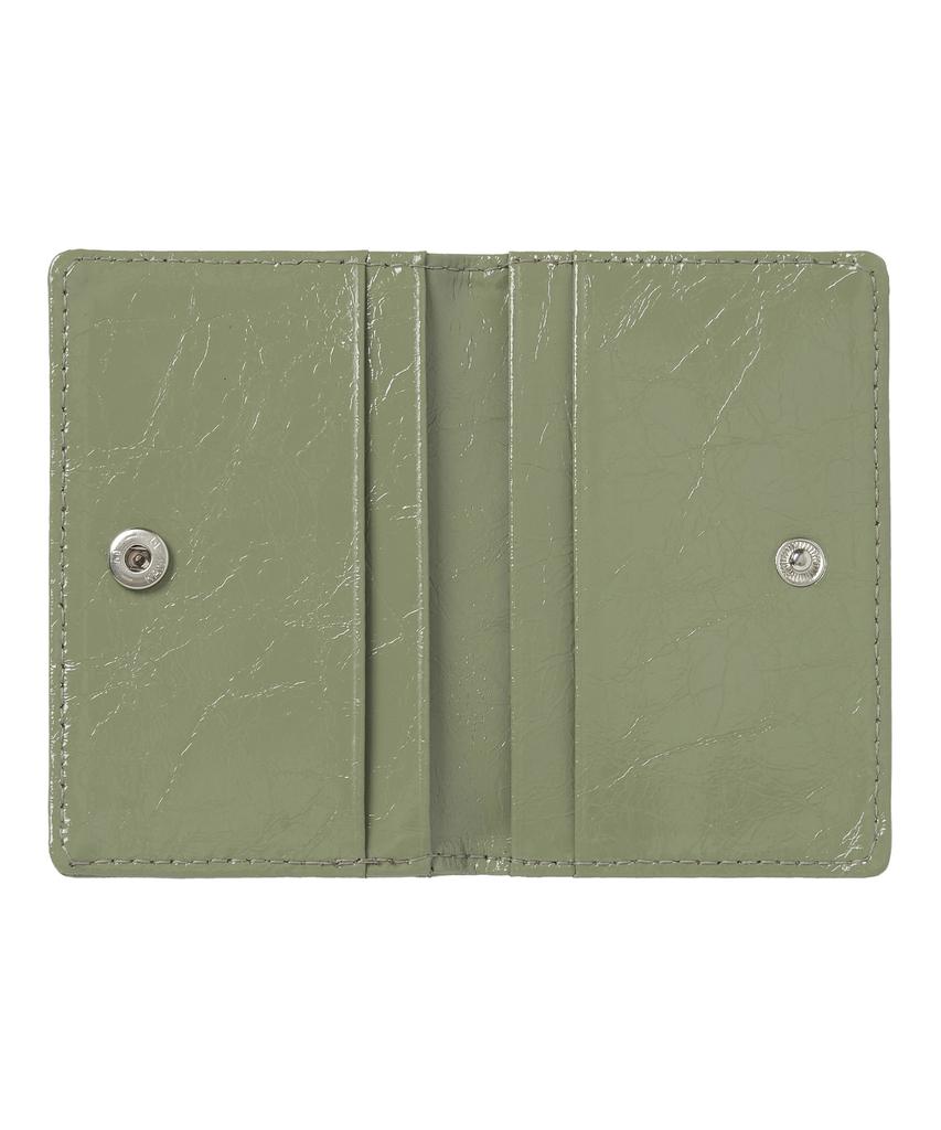 Tooamo Vintage Fold Card Holder Olive [Cowhide]
