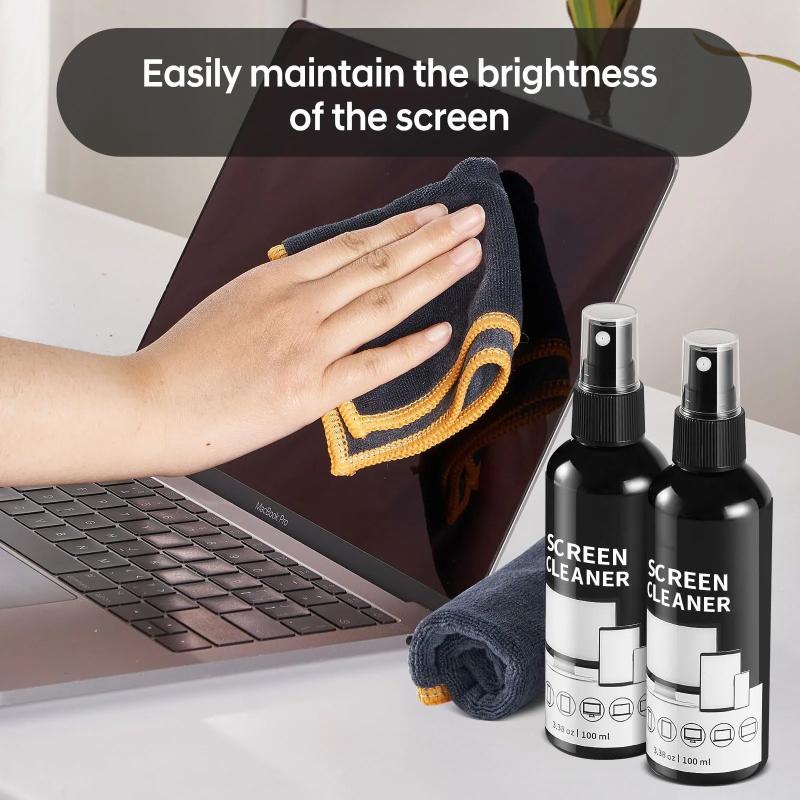 1pc Screen Cleaner Spray Glass Cleaner Spray Microfiber Cloth for Glasses Camera Lenses All Glass Surfaces