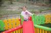 Kids Garden Plastic Freestanding Slide for Children Playground Outdoor King Red-green