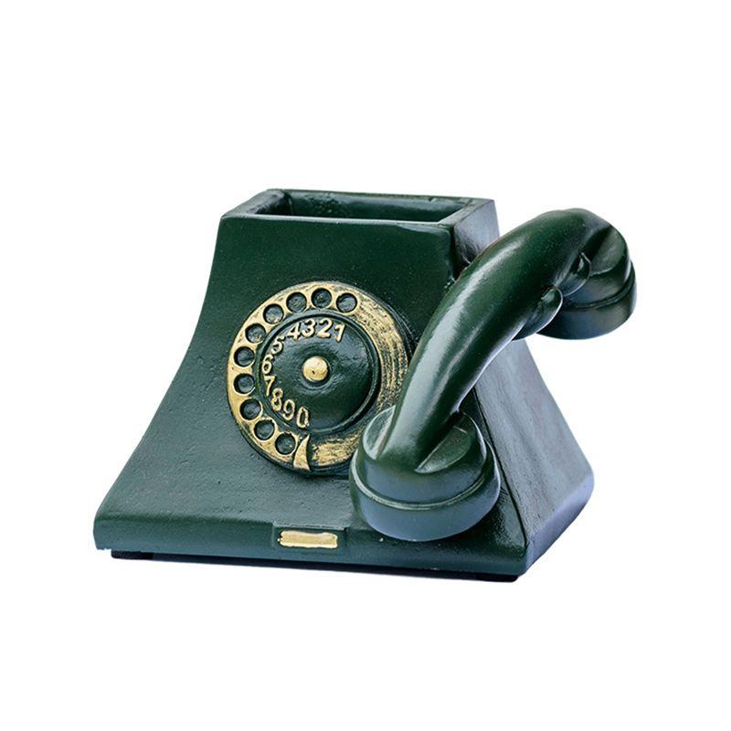 

AEE4-Small Telephone Succulent Planter With Drain Hole Flowerpot Desk Decorate Ornament Personalized Gift Living Room Crafts темно-зелений колір