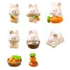 Mini Rabbit Figurine Easter Resin Bunny Miniature Figures Tiny Animal Fairy Garden Ornament for Micro Landscapes Potted Plants Dollhouse Cake
