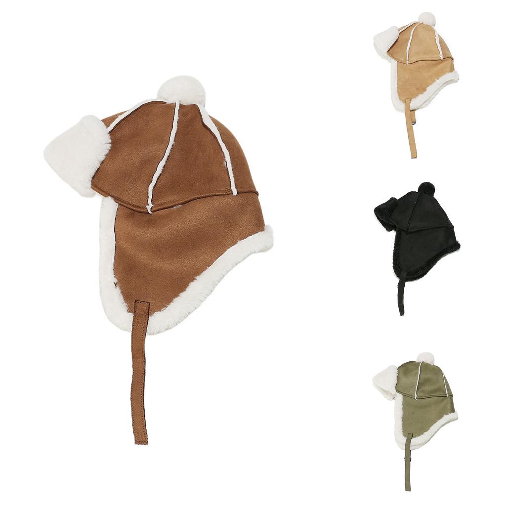 Men's And Women's Suede Plush Thick Warm Ski Hats