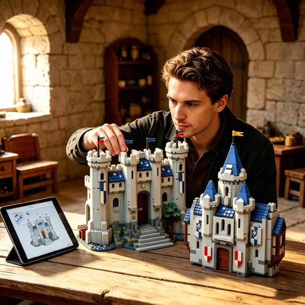 3212pcs Medieval Series MOC-243400 King mearas castle Model Building Blocks Creative Gift Decor Assemble Adult puzzle Gifis