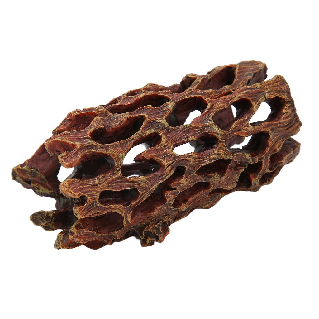 Aquarium Hollow Tree Trunk Simulation Decorative Resin Hideout Cave Fish Tank Trunk Ornament for Snakes Lizards