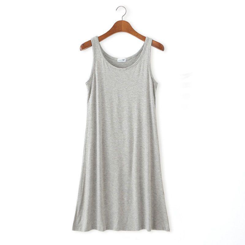 Elegant Women Long Cami Stretch Tank Top Sleeveless T Shirt Bodycon Tunic Mini Dress