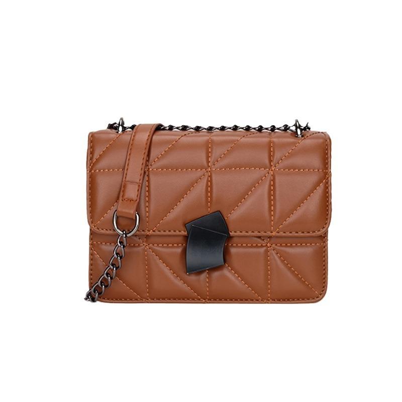 Xiaoxiangfeng PU Leather Quilted Soft Leather Single Shoulder Crossbody Bag 2025 Spring Summer Trendy Black Fashion Versatile Small Square Bag