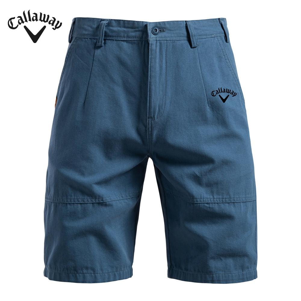Callaway 2025 Sommer Bestickte Neue Baumwolle Lässige Herrenshorts Gerade Fünf Bein Shorts Einfarbig Vielseitige Arbeitsshorts