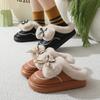 Cotton slippers autumn and winter home warmth velvet thick-soled couple waterproof cotton shoes bow shoes