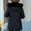 Real Fur Collar Middle Age Women's Down Coats Winter Vintage Parkas Plus Size Elegant Thick Warm Down Jackets Woman Outerwears