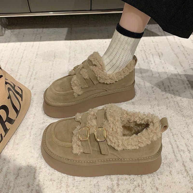 Fleece women's new winter thickened warm women's shoes cotton shoes platform snow boots