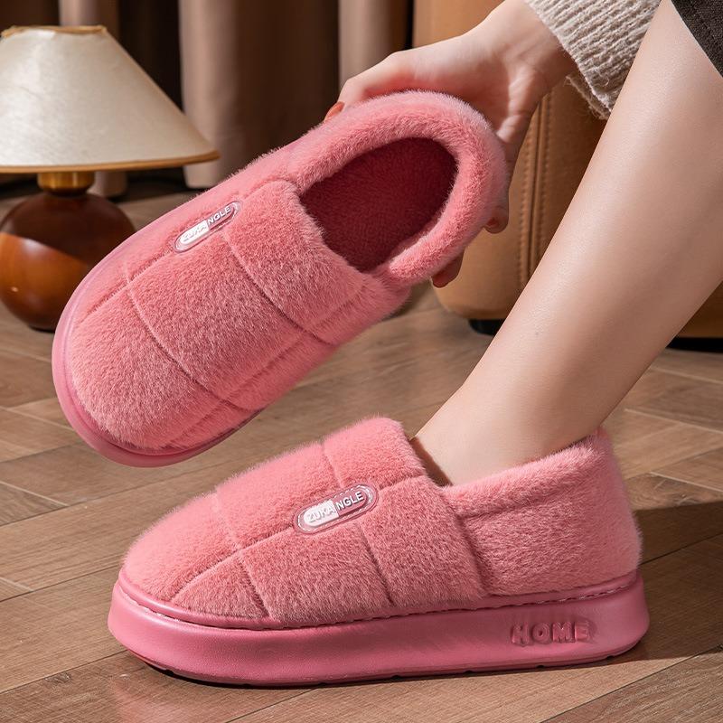 New cotton slippers men and women autumn and winter warm indoor large size household soft bottom non-slip plush thick bottom