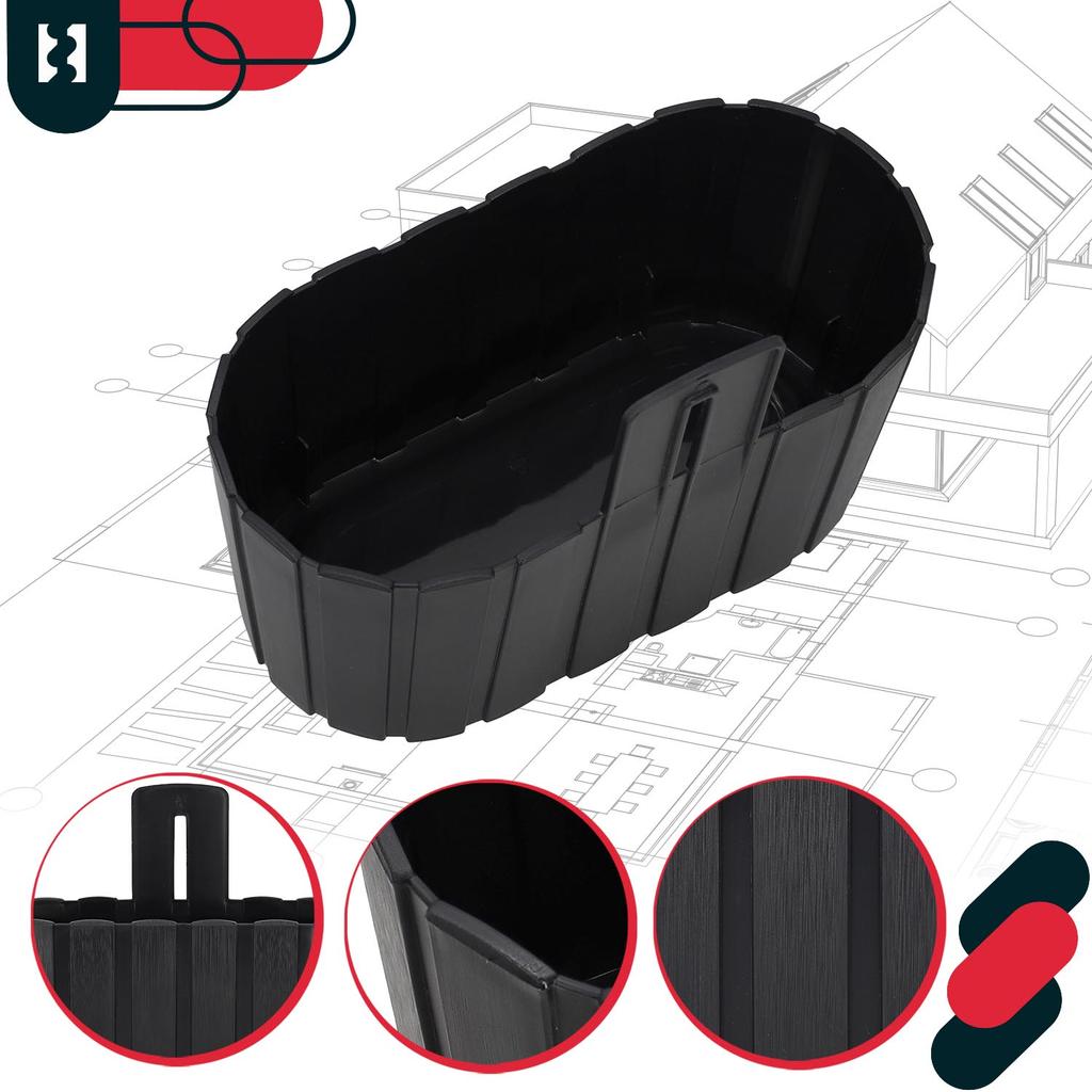 Wall Hanging Flower Pot For Wall Mounting Rustic Anthracite 280 Mm