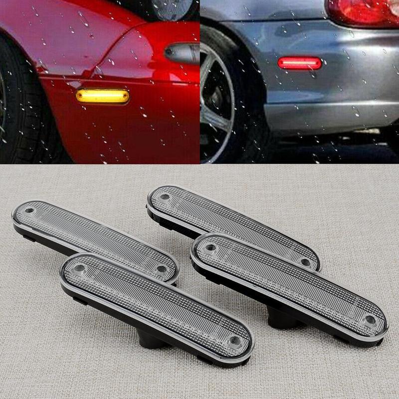 NA01515FX 8BN1-51-120 MA2550107 MA2551107 4Pcs/Set Clear Lens Front Rear Static LED Side Marker Light Fit For Mazda Miata MX-5