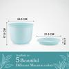 10 Inch Plastic Round Flower Pots with Tray for Home Planters, Terrace, Garden Etc | Pack of 05 | Blue | for Home Indoor & Outdoor Gardening Plants
