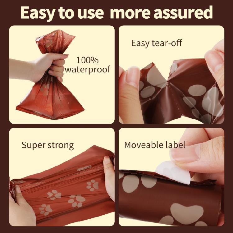 18 Rolls Chocolate Scented Pet Poop Bags Easy to Use Waste Bag for Dog with Easy Tear Feature Outdoor Walking Essential