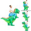 Fantasia Inflável de Dinossauro Verde Festiva Para Halloween Perfeita Para Crianças e Adultos