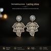 Elegant Geometric Zircon Sterling Silver Dangle Earrings for Women
