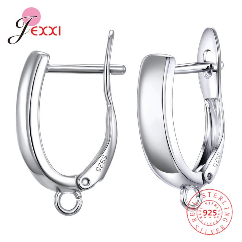 Drop Shipping Echte 925 Sterling Silber Ohrring-Komponenten Für DIY Schmuckzubehör Hohe Qualität Damen Mädchen Schmuckkomponente