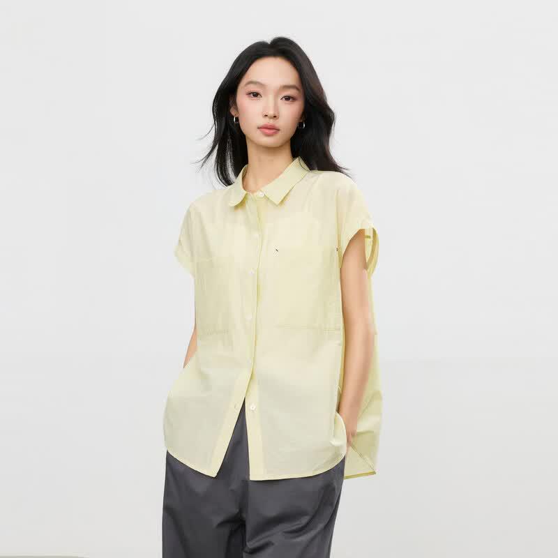 Elva  Island Women s Vintage Short Sleeve Shirt L
