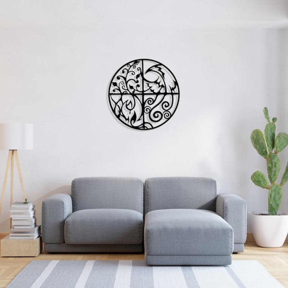 Avatar Inspired Metal Wall Art Four Elements Air Fire Water Earth Yoga Decor Home Gift
