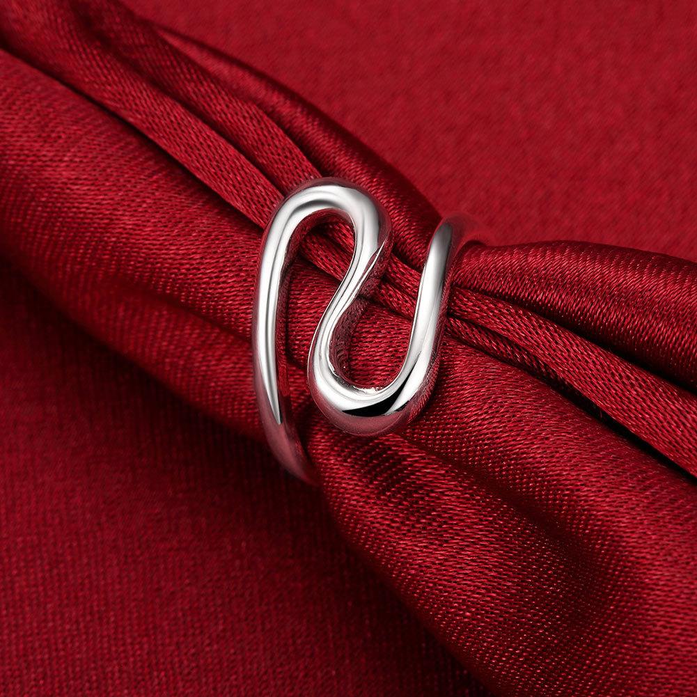 Copper Color Ring "S" Ribbon Shape Finger Ring For Women Copper Plating Engagement Jewelry Trendy Unisex Couple Ring For Lovers
