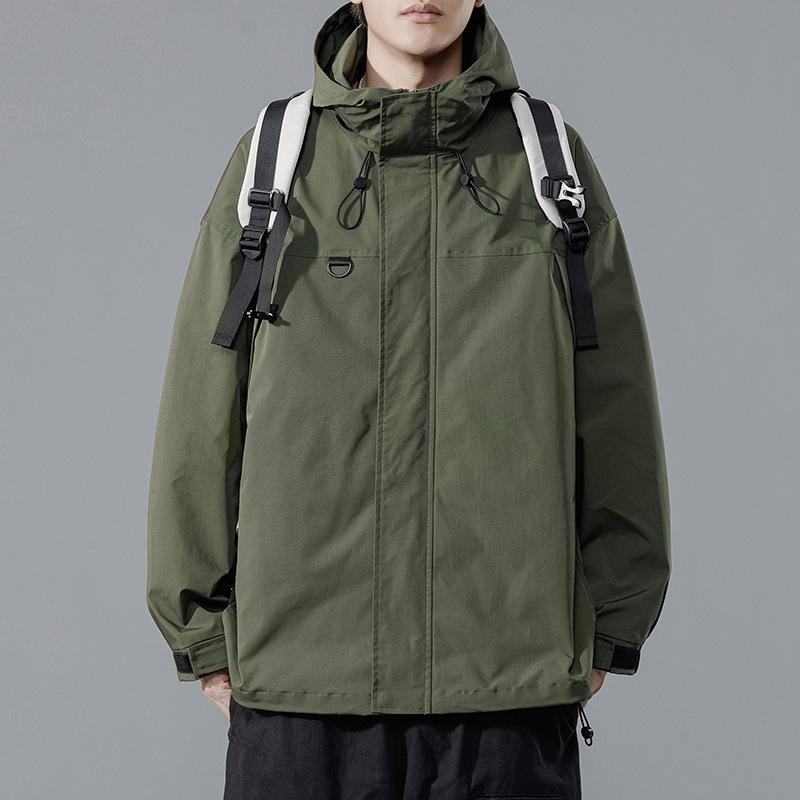 

Куртка с капюшоном, мужская свободная однотонная осенняя новая верхняя одежда для мужчин и женщин, водонепроницаемое и ветрозащитное парное пальто 4XL