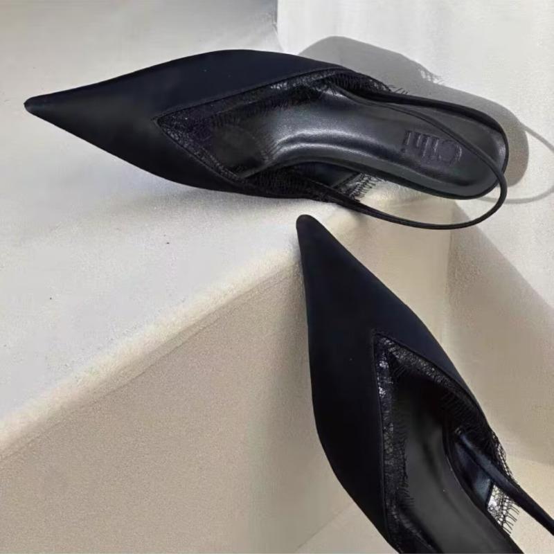 

Острый носок женские босоножки на каблуке элегантная модная обувь летние сексуальные туфли-лодочки женские новые дизайнерские платья роскошные женские 40 чёрный