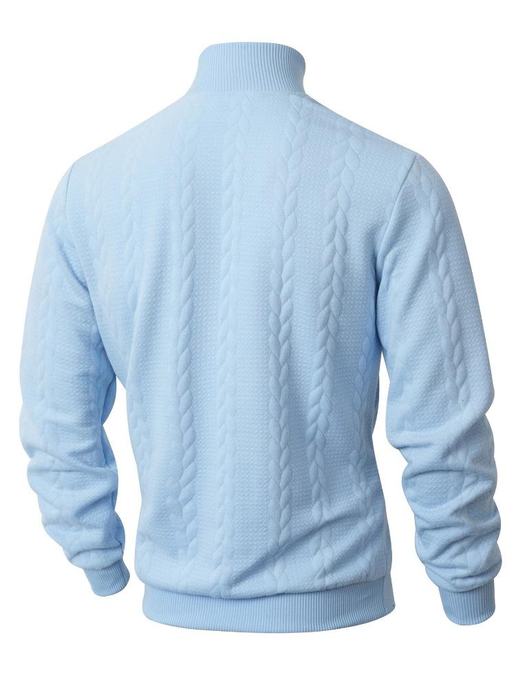 Autumn Winter Knit Sweater Daily Outdoor Casual Solid Colour Fashion Jacquard High Collar Warm Jumper Comfortable Fit Skin-friendly Breathable Tops