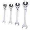 6Pcs Ratcheting Wrench Set 10 17mm Metric Open Flex Head 72 Teeth Gear Open End Adjustable for Air Conditioning Tubing