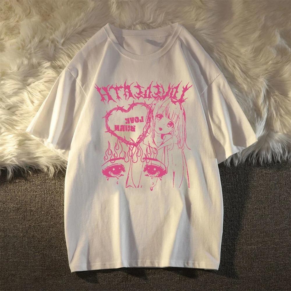 Harajuku T-shirt Women Anime T-shirt Clothes Summer Pattern Tops T-shirt Women Japanese Streetwear Women's Clothing Fashion