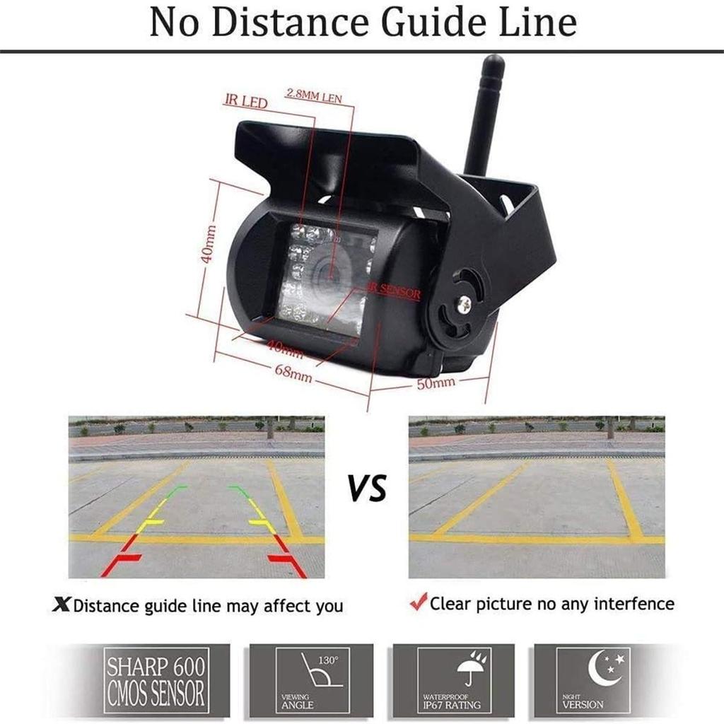 Wireless Car Backup Camera and Monitor Kit, Waterproof Night Vision Wireless Rear View Camera 7 Inch LCD Monitor Parking System